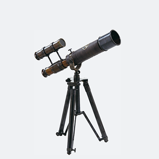 Edeng India telescope ,decoration made of iron and copper and bamboo