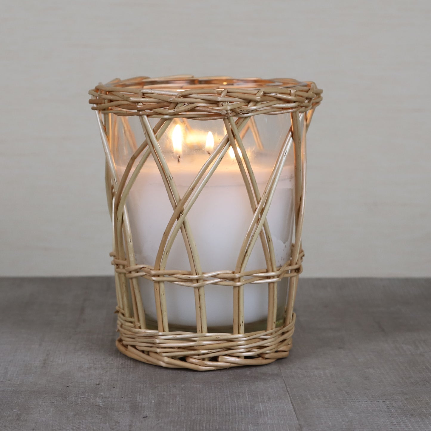 EDENG Scented glass Candles with natural rattan decortation Long Lasting Candles Glass Jar Candle