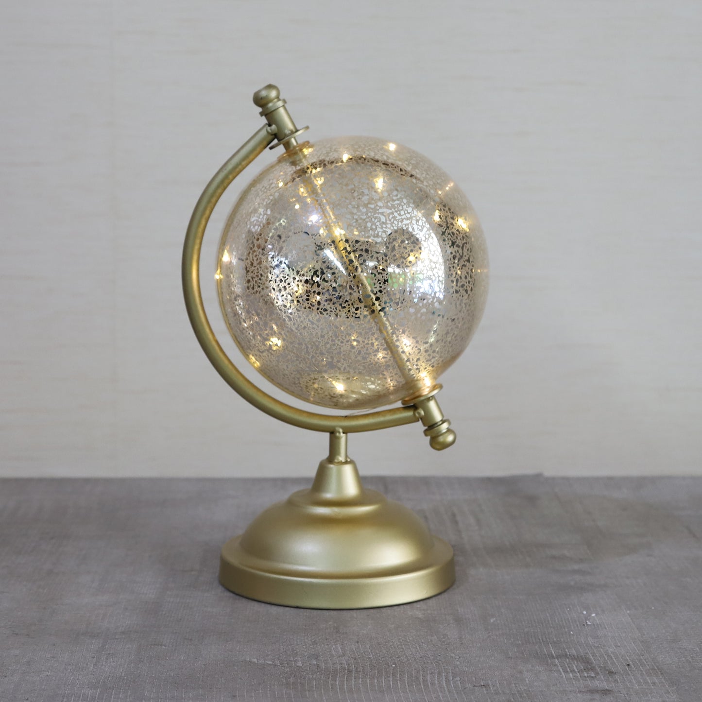 Edeng LED Glass Globe Lights Christmas Ornaments Desktop Decor Glass Decorations for Home Globe Glass Ball Sphere Desk Ornaments