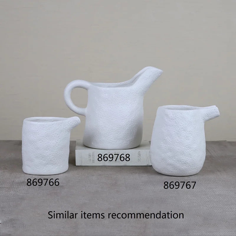 Edeng White Ceramic Vase Decorative Minimalism Modern Home Decor Aesthetic for Wedding Dinner Table Party Living Room Bedroom