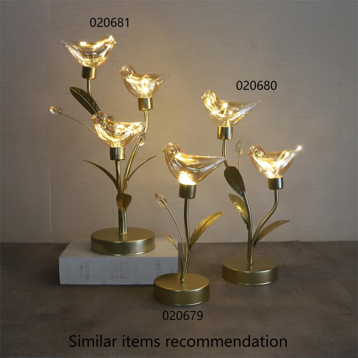 EDENG Three Bird model light LED copper wire light gold warm white night light Metal decorative table lamp