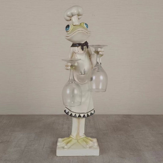 Edeng frog scalpture，resin decoration，wine glass holder