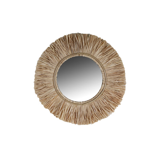 Natural Straw Round Mirror