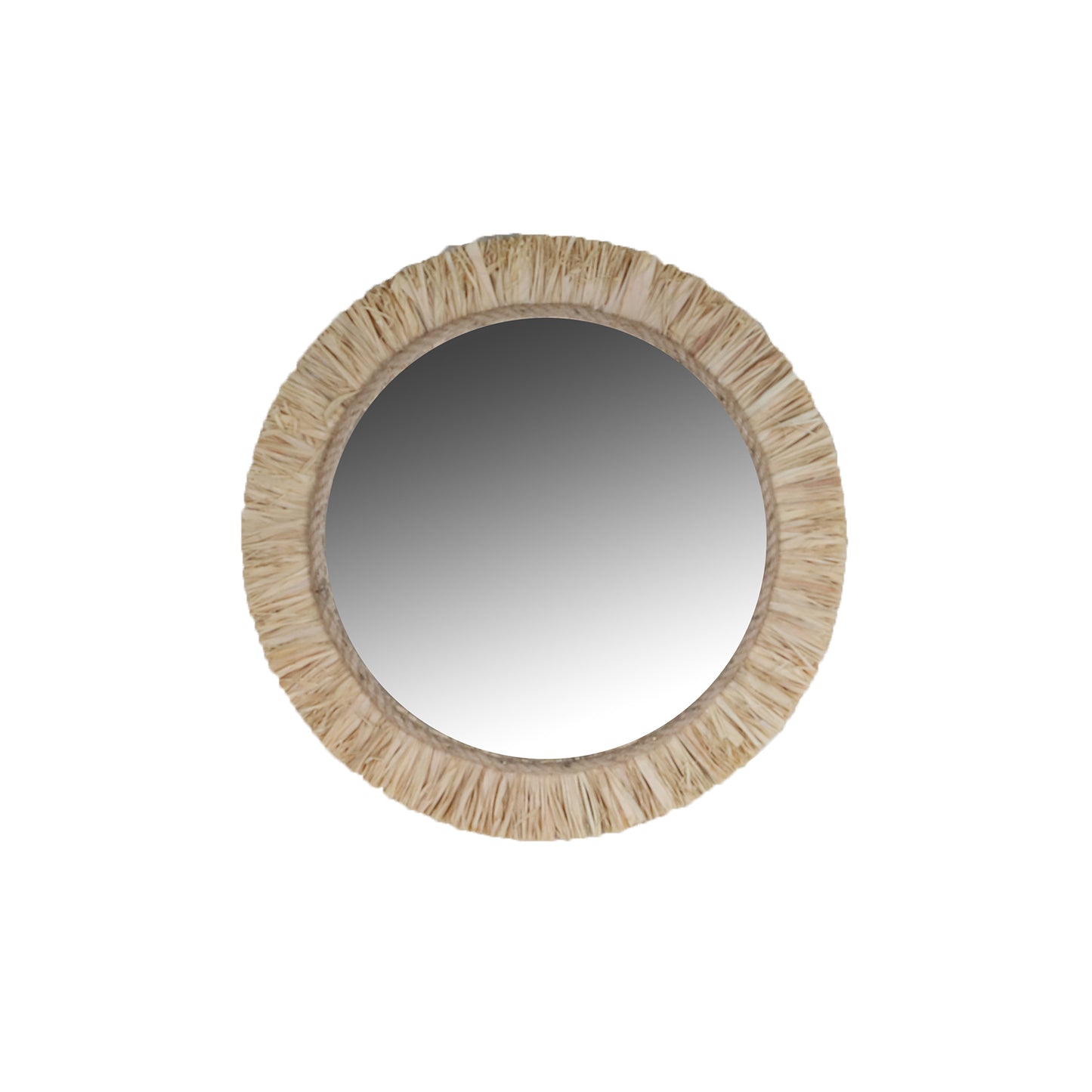 Minimalist Round Straw Mirror