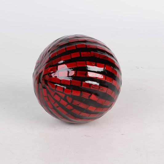 Edeng Vietnamese decorative ball,vintage red and black,made of resin and mother of pewal