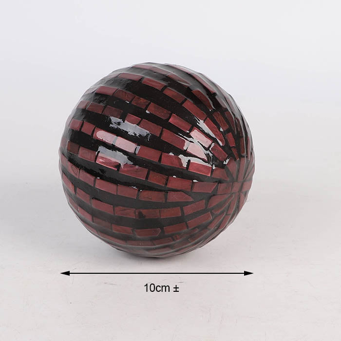 Edeng Vietnamese decorative ball,vintage brown and black,made of resin and mother of pewal