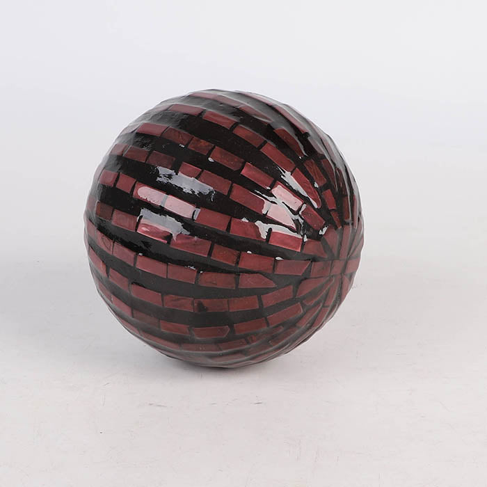 Edeng Vietnamese decorative ball,vintage brown and black,made of resin and mother of pewal