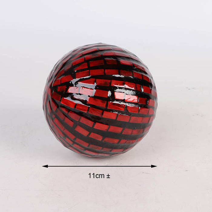 Edeng Vietnamese decorative ball,vintage red and black,made of resin and mother of pewal