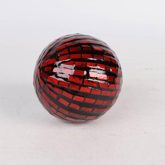 Edeng Vietnamese decorative ball,vintage red and black,made of resin and mother of pewal