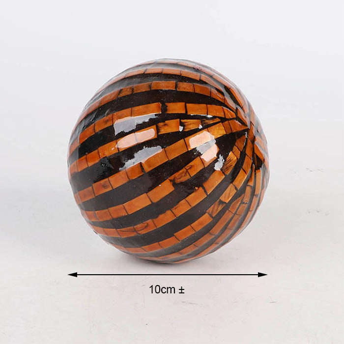 Edeng Vietnamese decorative ball,vintage orange and black,made of resin and mother of pewal