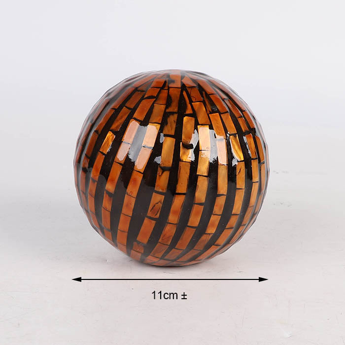 Edeng Vietnamese decorative ball,vintage orange and black,made of resin and mother of pewal