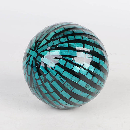 Edeng Vietnamese decorative ball,vintage blue and black,made of resin and mother of pewal