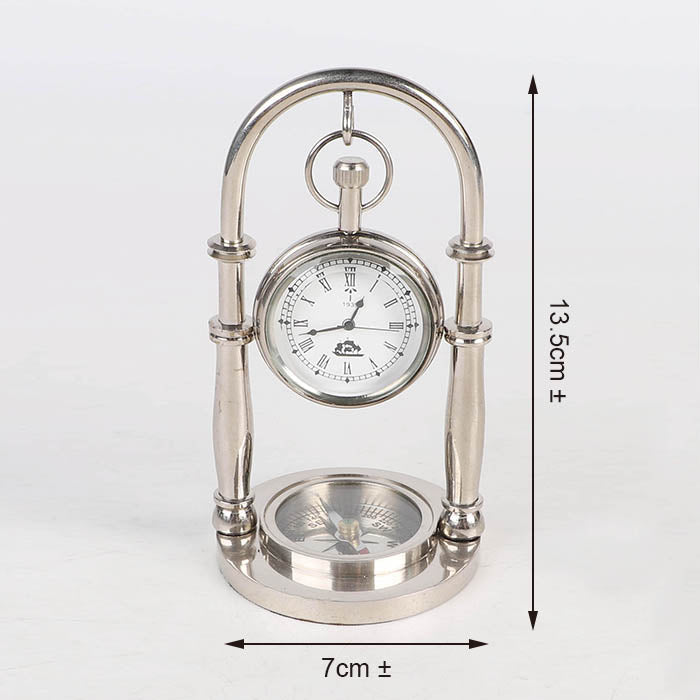 Edeng Indian mechanical wall clock with compass, metal decoration