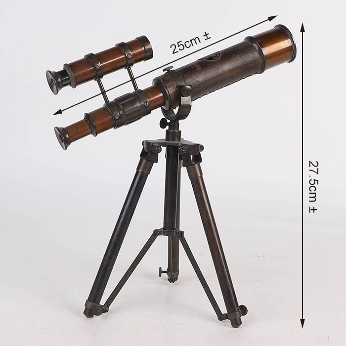 Edeng Indian wooden single-tube telescope with metal, decoration