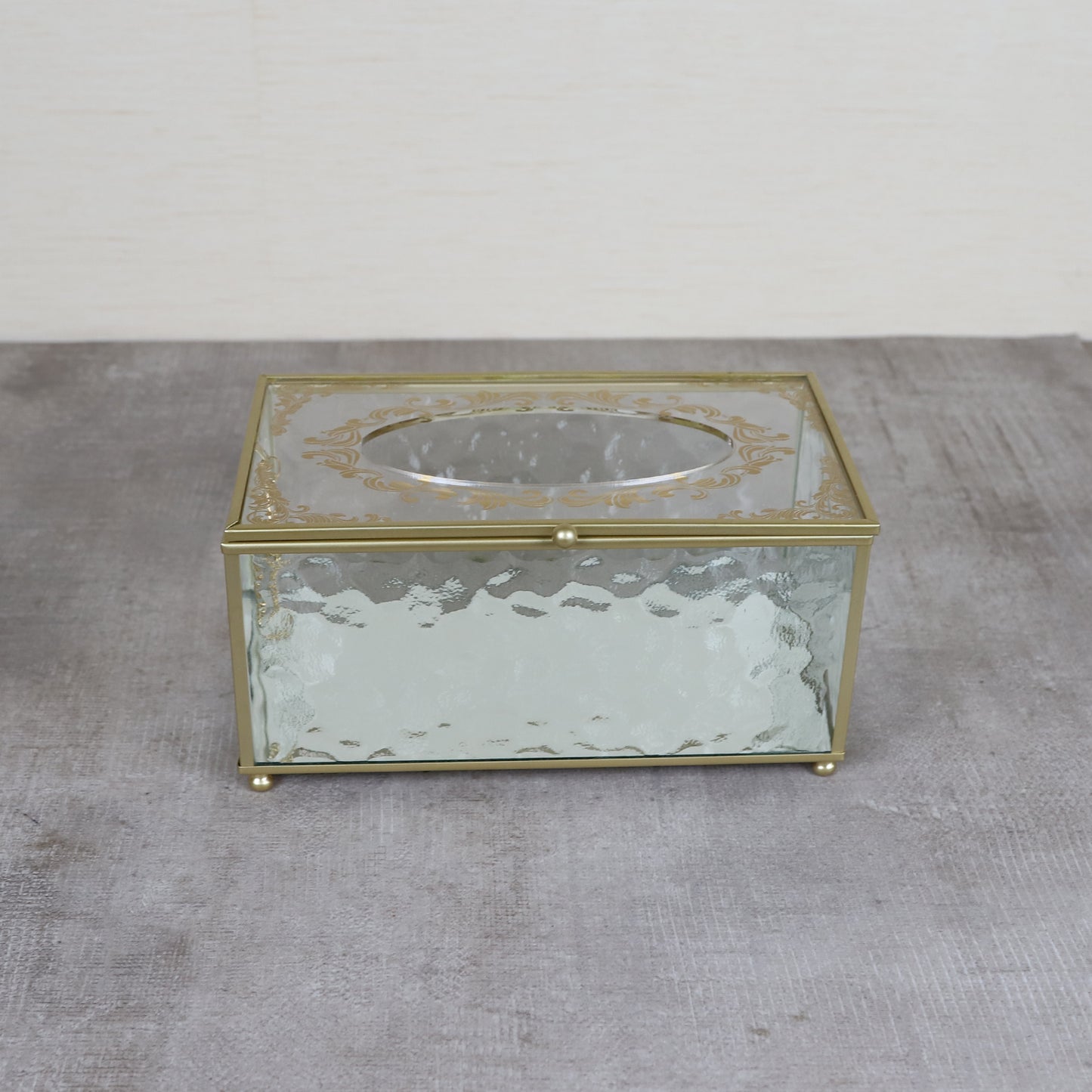 Edeng Glass Copper Tissue Box