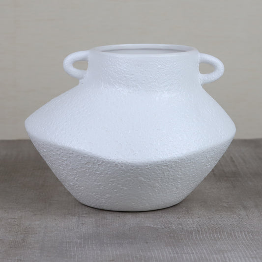 Edeng White Ceramic Vase  Decorative Centerpiece Minimalism Modern Home Decor Aesthetic for Wedding Dinner Table Party Living Room Bedroom