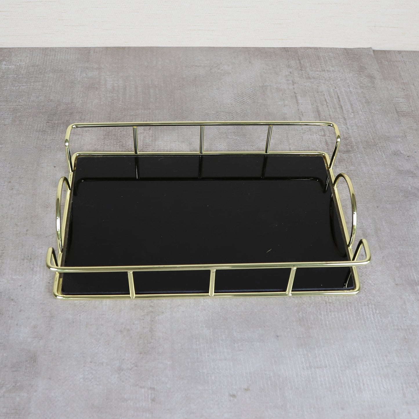 Rectangular Metal Glass Tray L11.81''x W7.87''x H1.96''