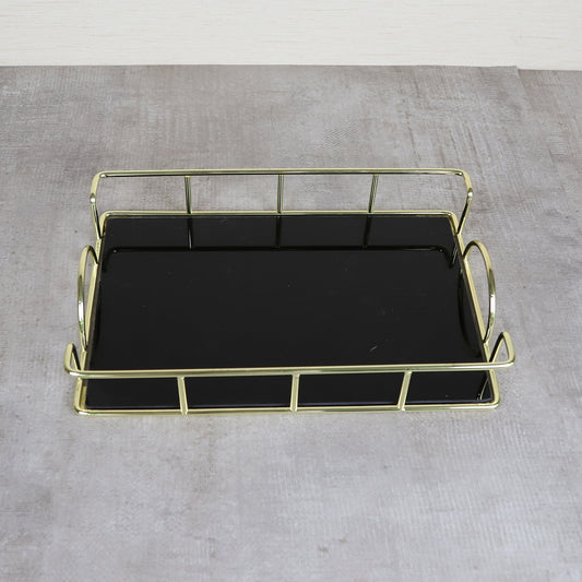 Rectangular Metal Glass Tray L11.81''x W7.87''x H1.96''