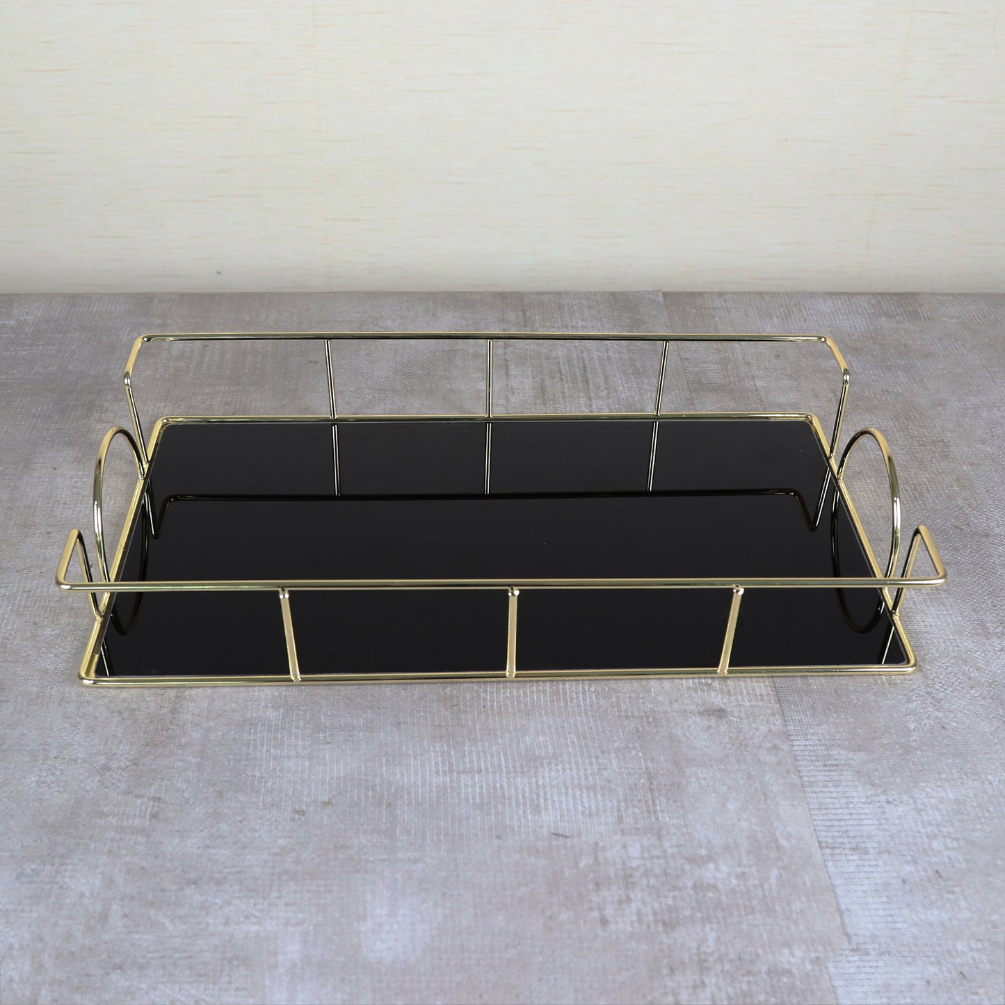 Rectangular Metal Glass Tray L17.71''x W9.84''x H2.95''