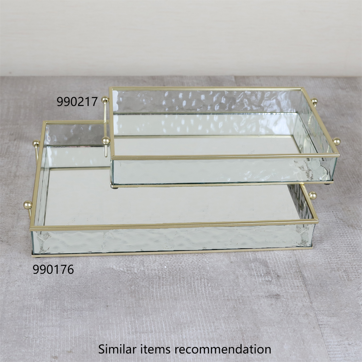 Rectangular Handle Glass Tray 12.20''x 7.87''x 1.57''inch