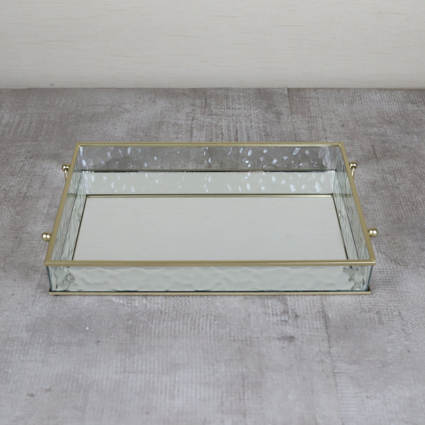 Rectangular Handle Glass Tray 10.43''x 5.90''x 1.65''