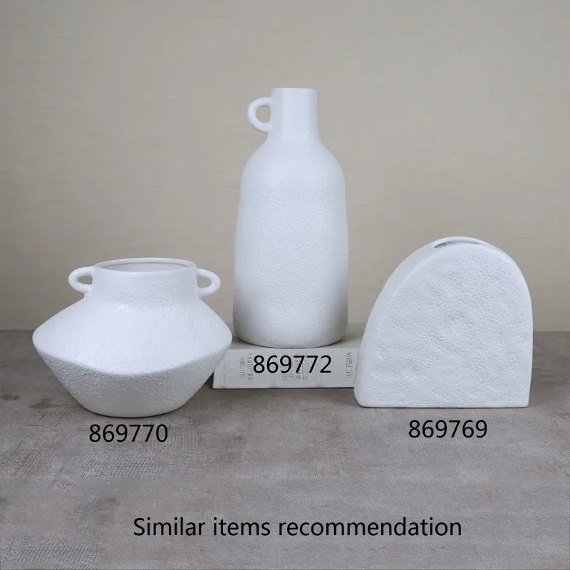 Edeng White Ceramic Vase  Decorative Centerpiece Minimalism Modern Home Decor Aesthetic for Wedding Dinner Table Party Living Room Bedroom